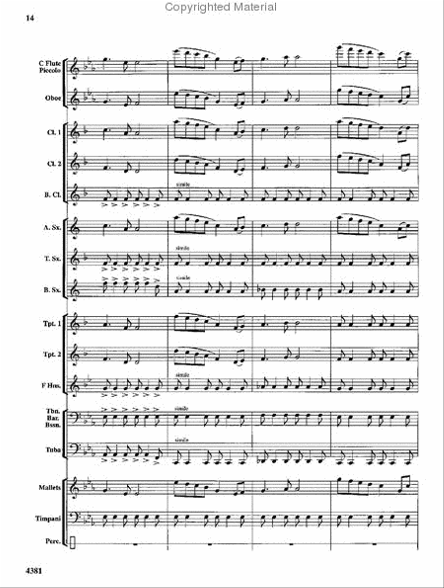A Hymn of Peace Concert Band scores gallery preview page 13