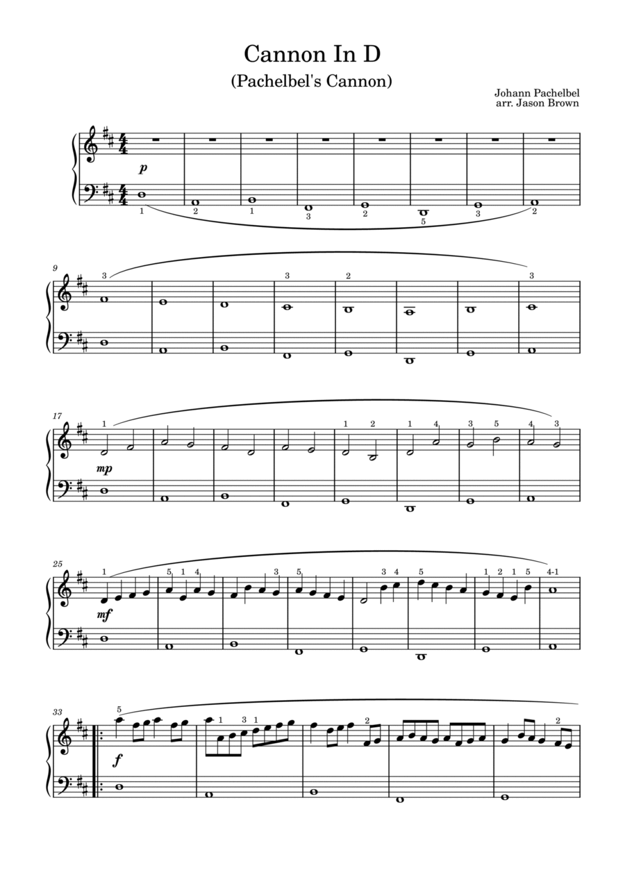 Cannon In D (Pachelbel's Cannon) Piano Method scores gallery preview page 1