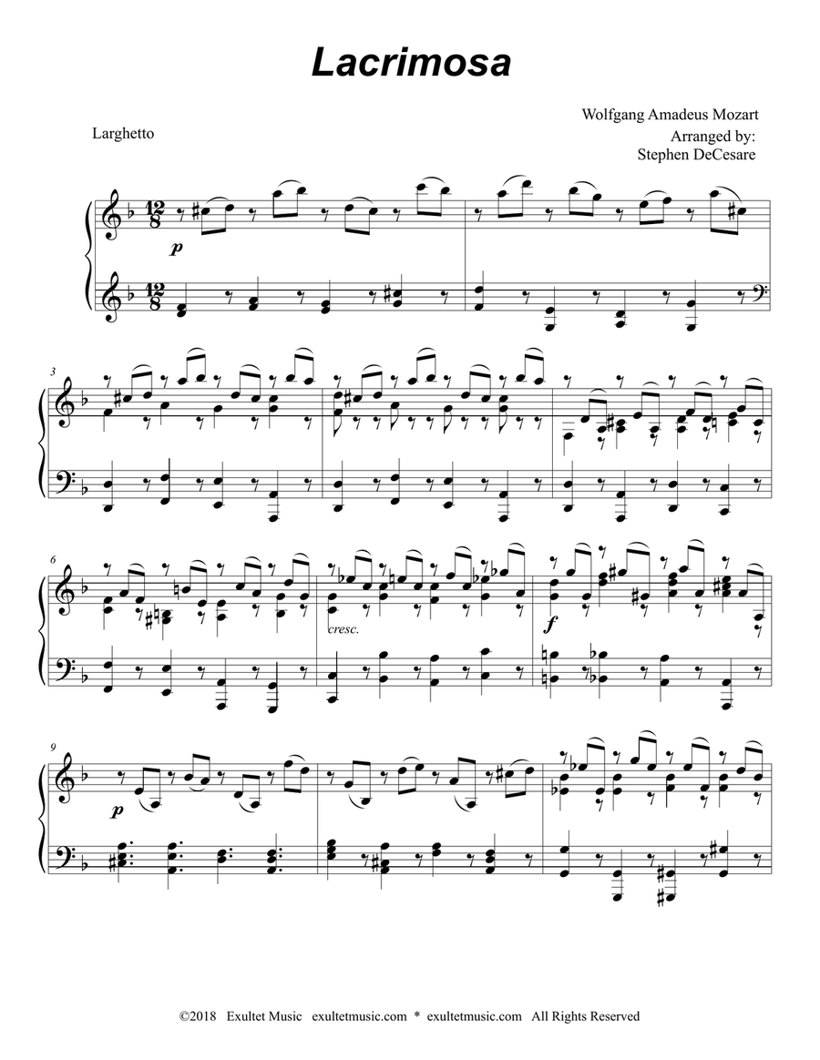 Lacrimosa (Duet for Soprano and Alto Saxophone) Woodwind Duet scores gallery preview page 5