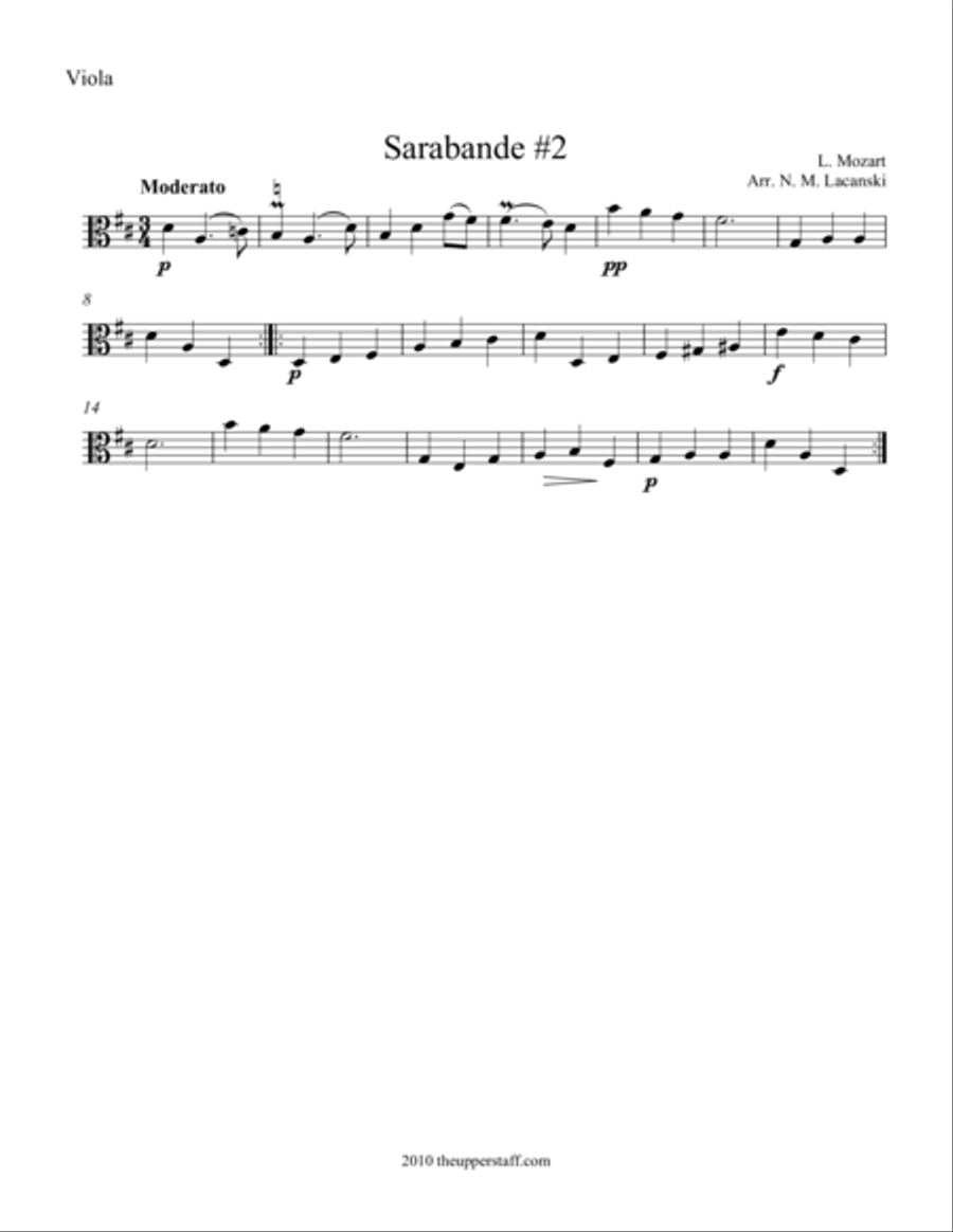 Sarabande #2 String Trio scores gallery preview page 1