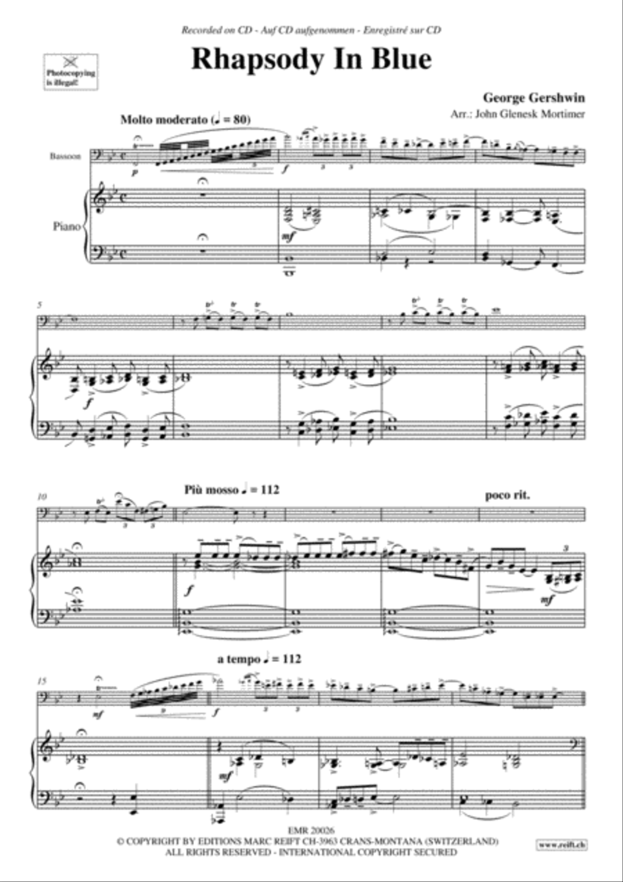 Rhapsody In Blue Bassoon Solo scores gallery preview page 3