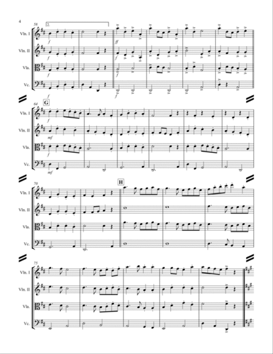 20 Traditional Christmas Carols Volume II (for String Quartet) String Quartet scores gallery preview page 5