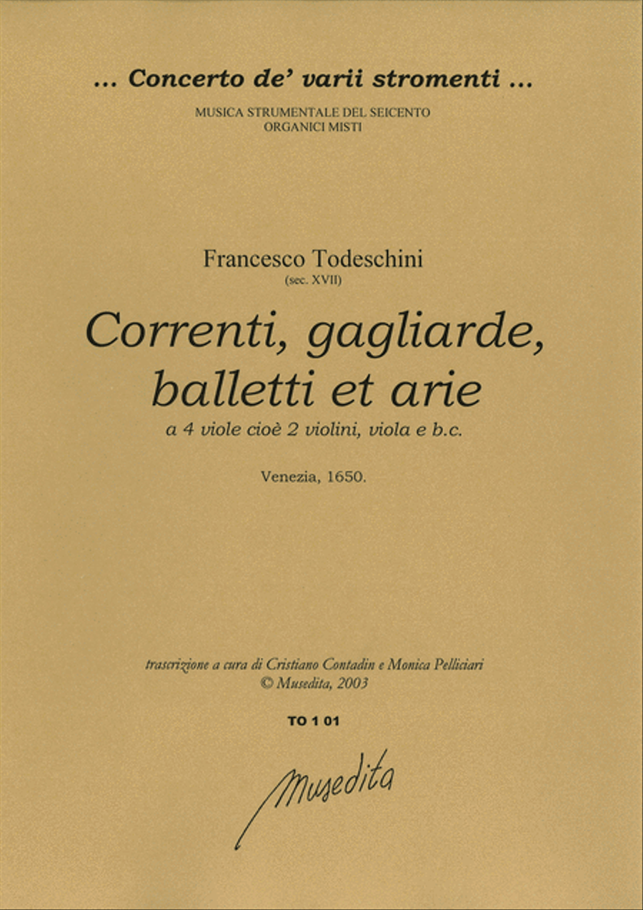 Correnti, gagliarde, balletti et arie op.1 (Venezia, 1650)
