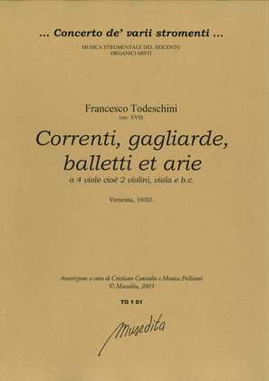 Book cover for Correnti, gagliarde, balletti et arie op.1 (Venezia, 1650)