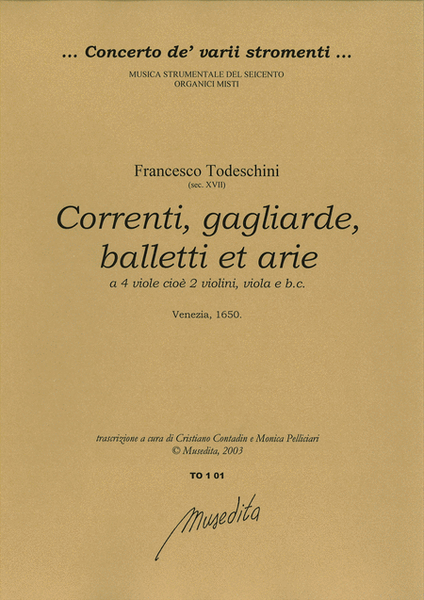 Correnti, gagliarde, balletti et arie op.1 (Venezia, 1650)