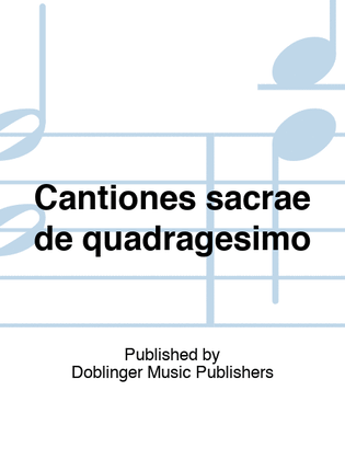 Book cover for Cantiones sacrae de quadragesimo