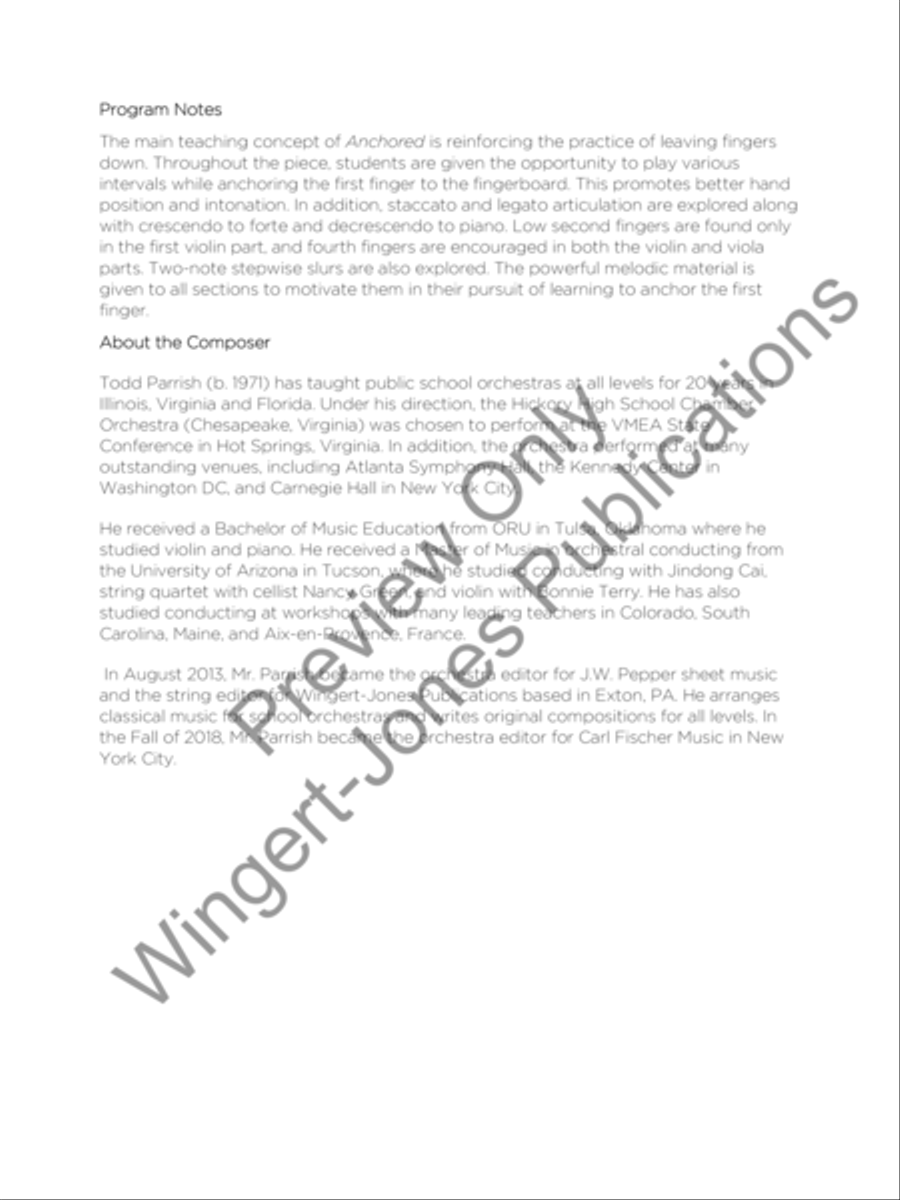Anchored (Score) String Orchestra scores gallery preview page 3
