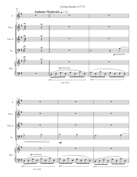 Crying Oceans (Full Score/Score Only)
