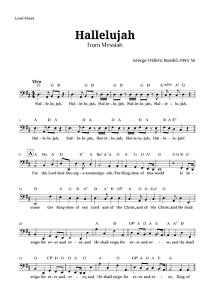 Hallelujah by Handel Lead Sheet (Low Voice)