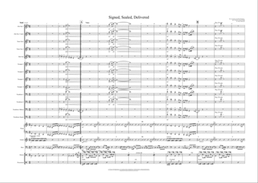 Signed, Sealed, Delivered I'm Yours Saxophone scores gallery preview page 1