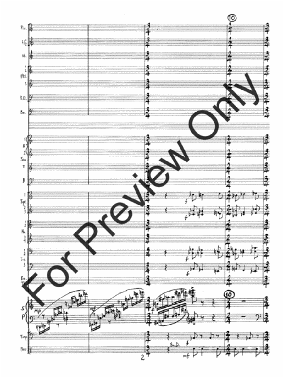 Concerto #2 For Piano and Wind Ensemble (Score) Concert Band scores gallery preview page 5