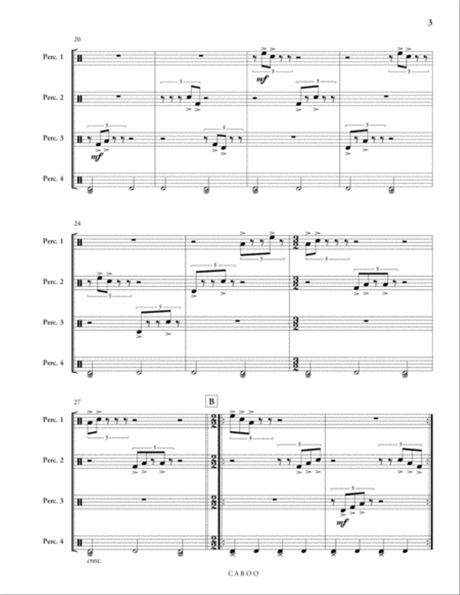 Caboo Percussion Ensemble scores gallery preview page 4