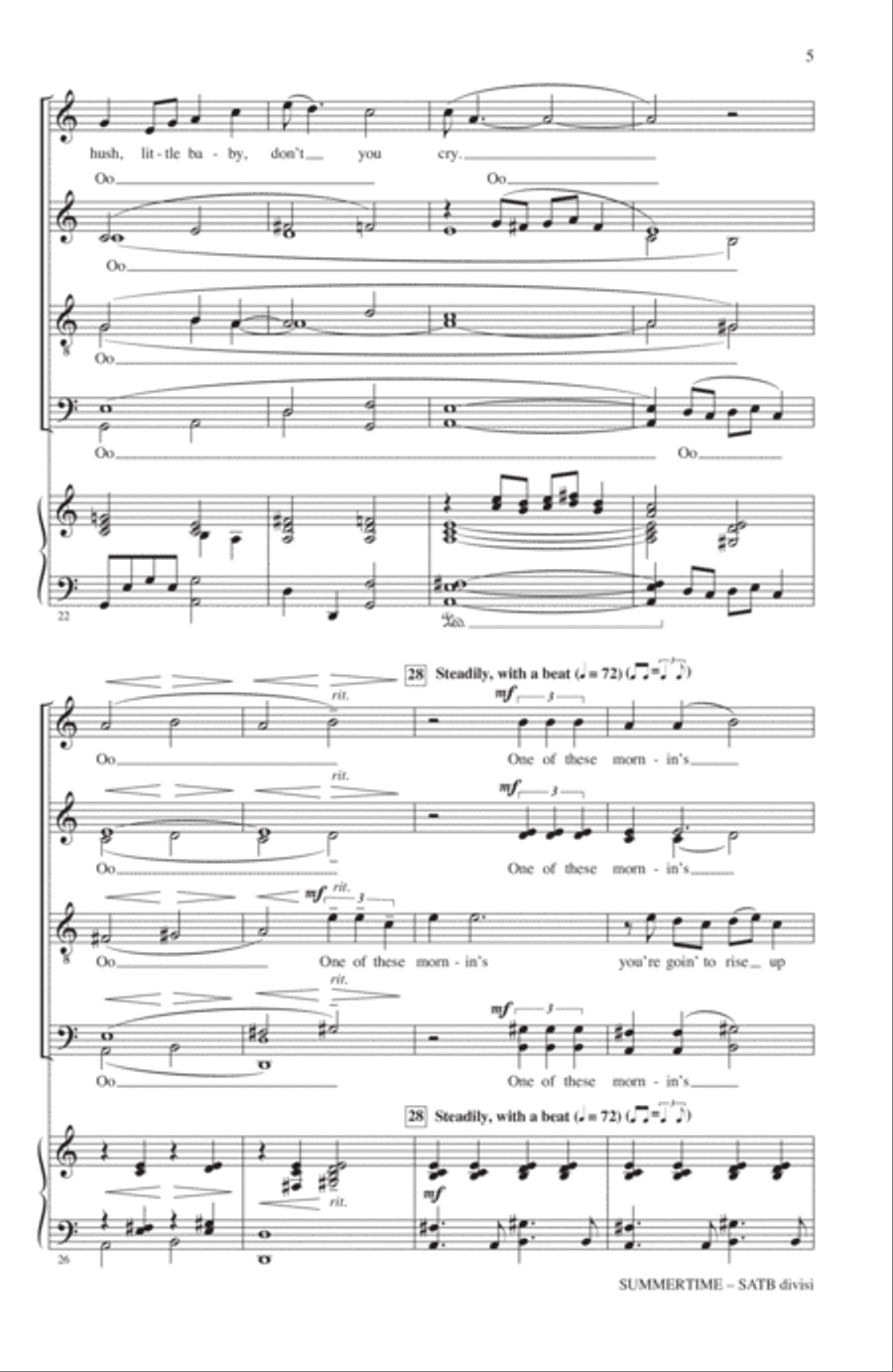 Summertime (arr. Mac Huff) 4-Part scores gallery preview page 4