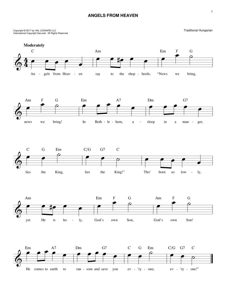 Angels From Heaven Piano scores gallery preview page 1