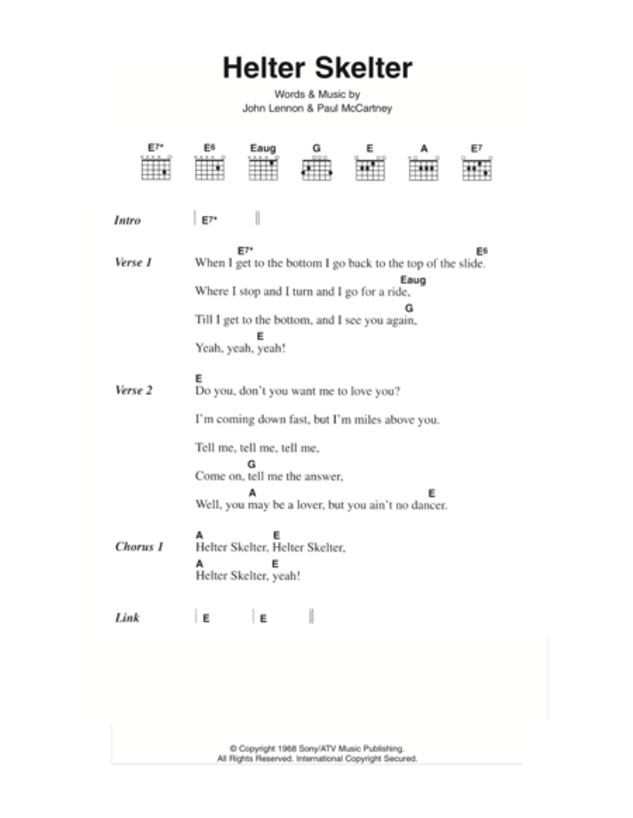 Helter Skelter Helter Skelter Guitar scores gallery preview page 1