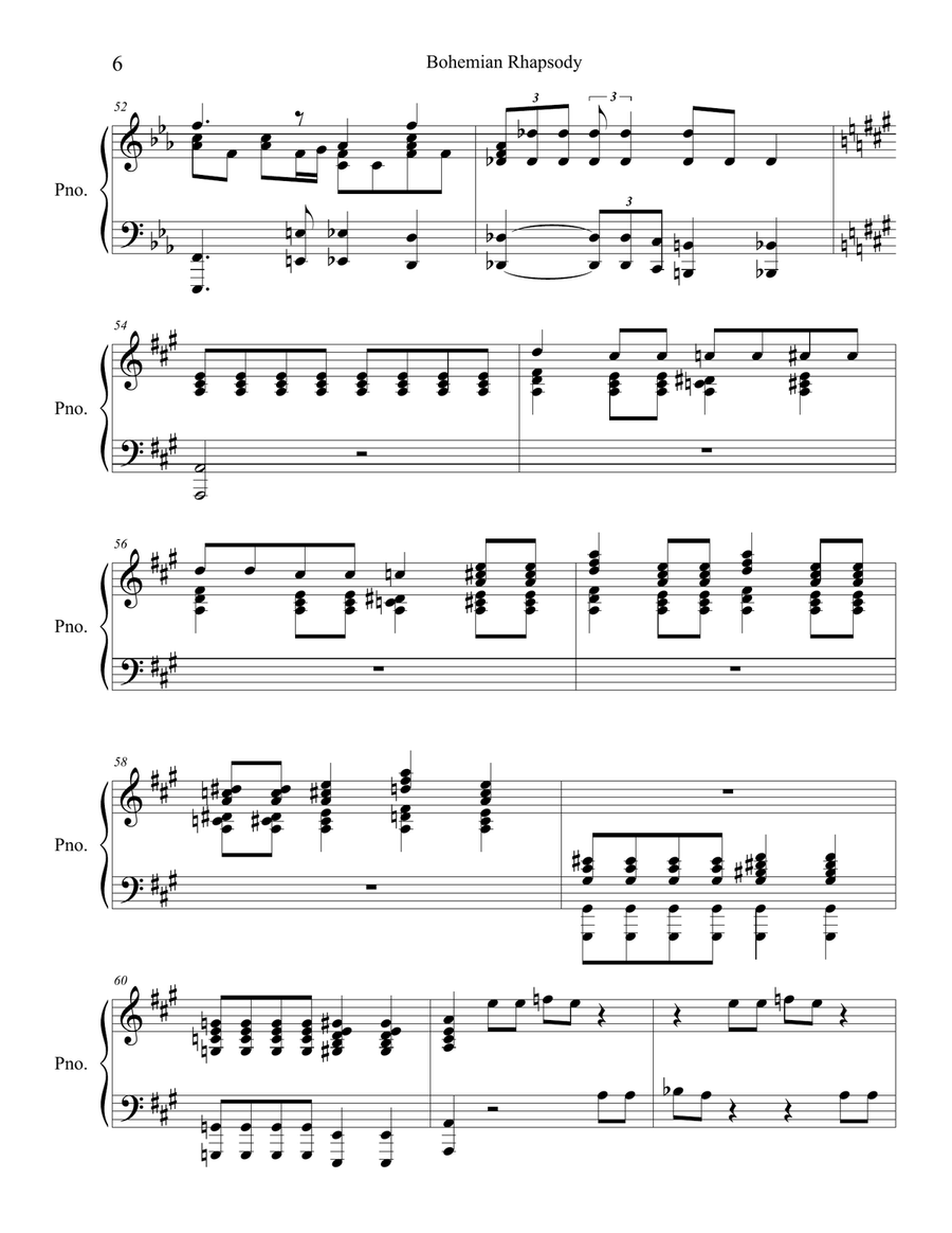 Bohemian Rhapsody Piano Solo scores gallery preview page 6