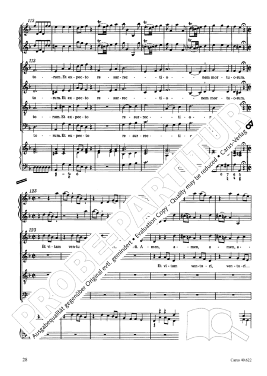 Missa brevis in D minor 4-Part scores gallery preview page 29