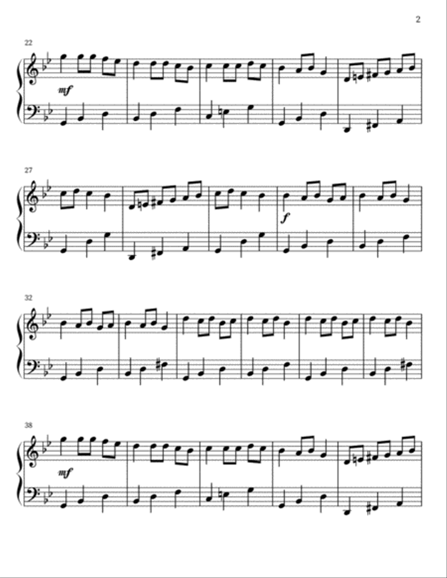 Carol of the Bells Carol of the Bells Easy Piano scores gallery preview page 2