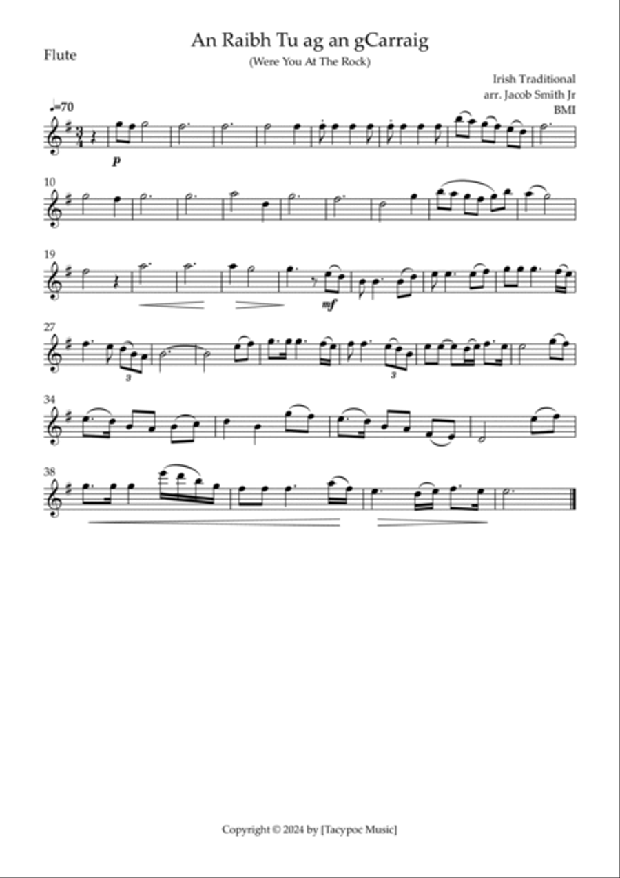 An Raibh Tú Ag An gCarraig Woodwind Quintet scores gallery preview page 5