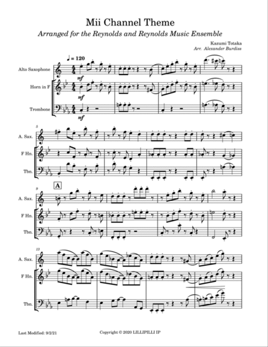 Mii Channel Theme Small Ensemble scores gallery preview page 2