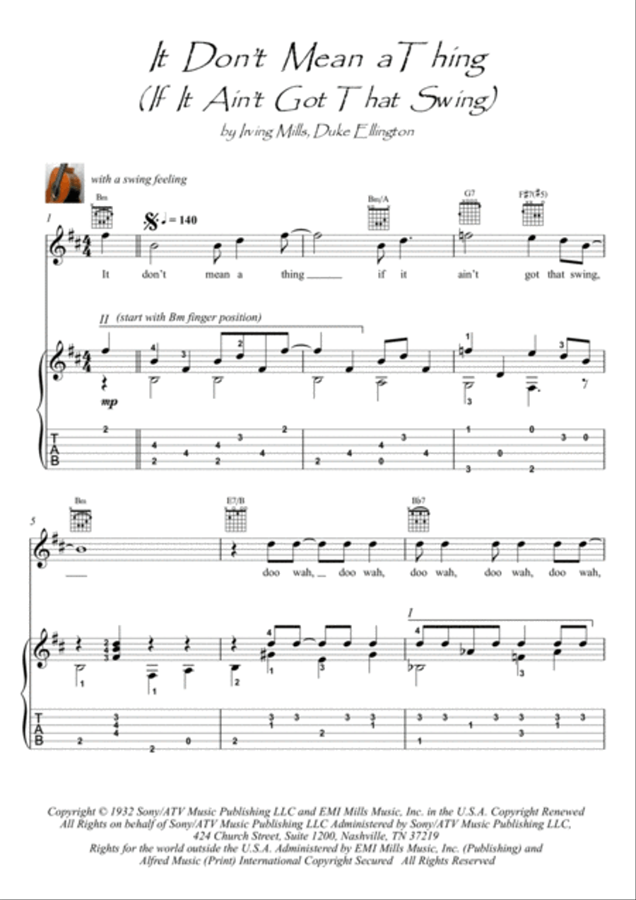 It Don't Mean A Thing (if It Ain't Got That Swing) Electric Guitar scores gallery preview page 1