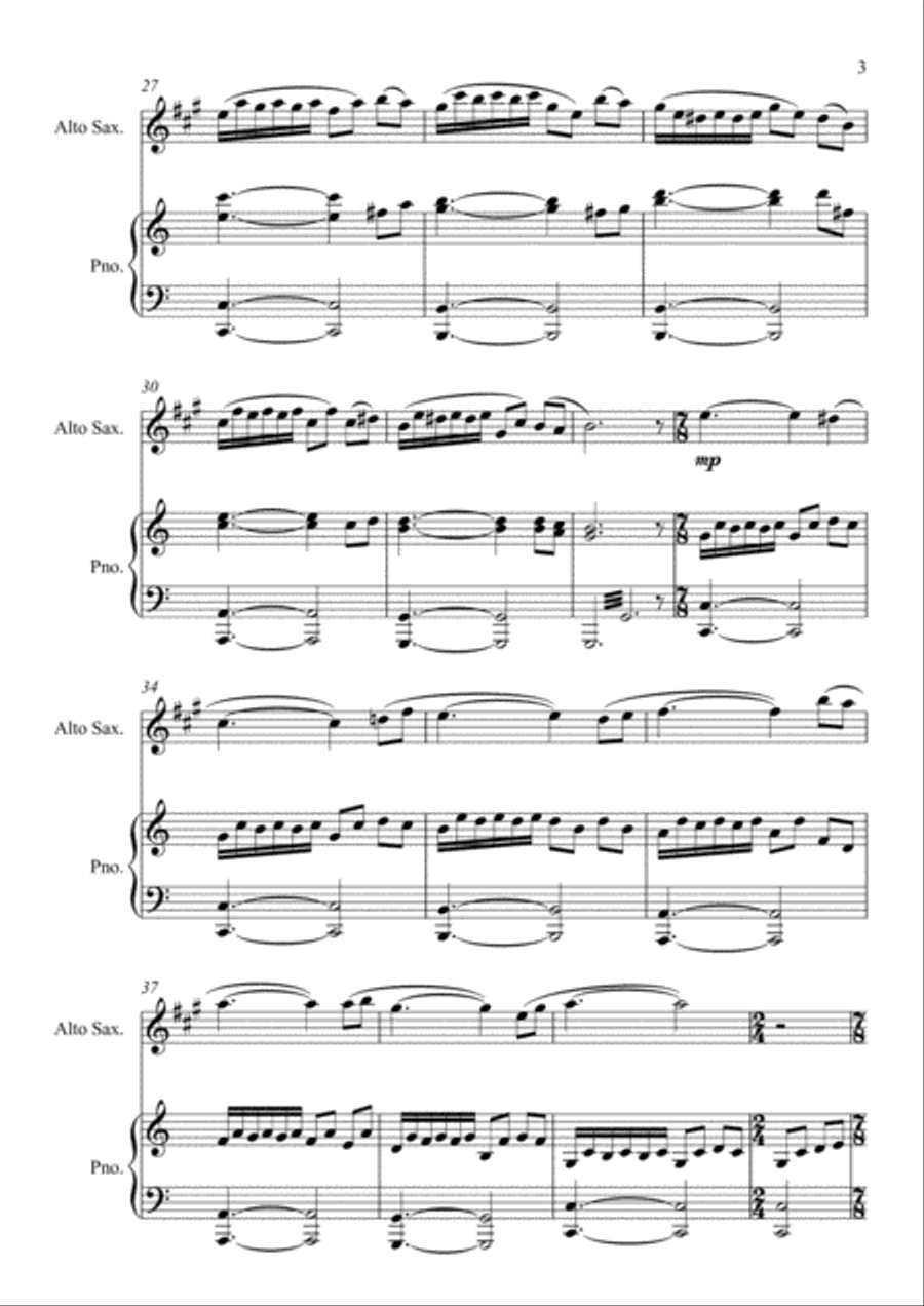 Vale of Sorrow for Alto Saxophone Alto Saxophone scores gallery preview page 3