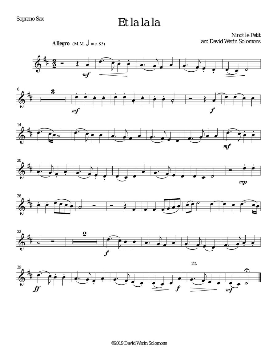 Et la la la for saxophone quartet Saxophone Quartet scores gallery preview page 4