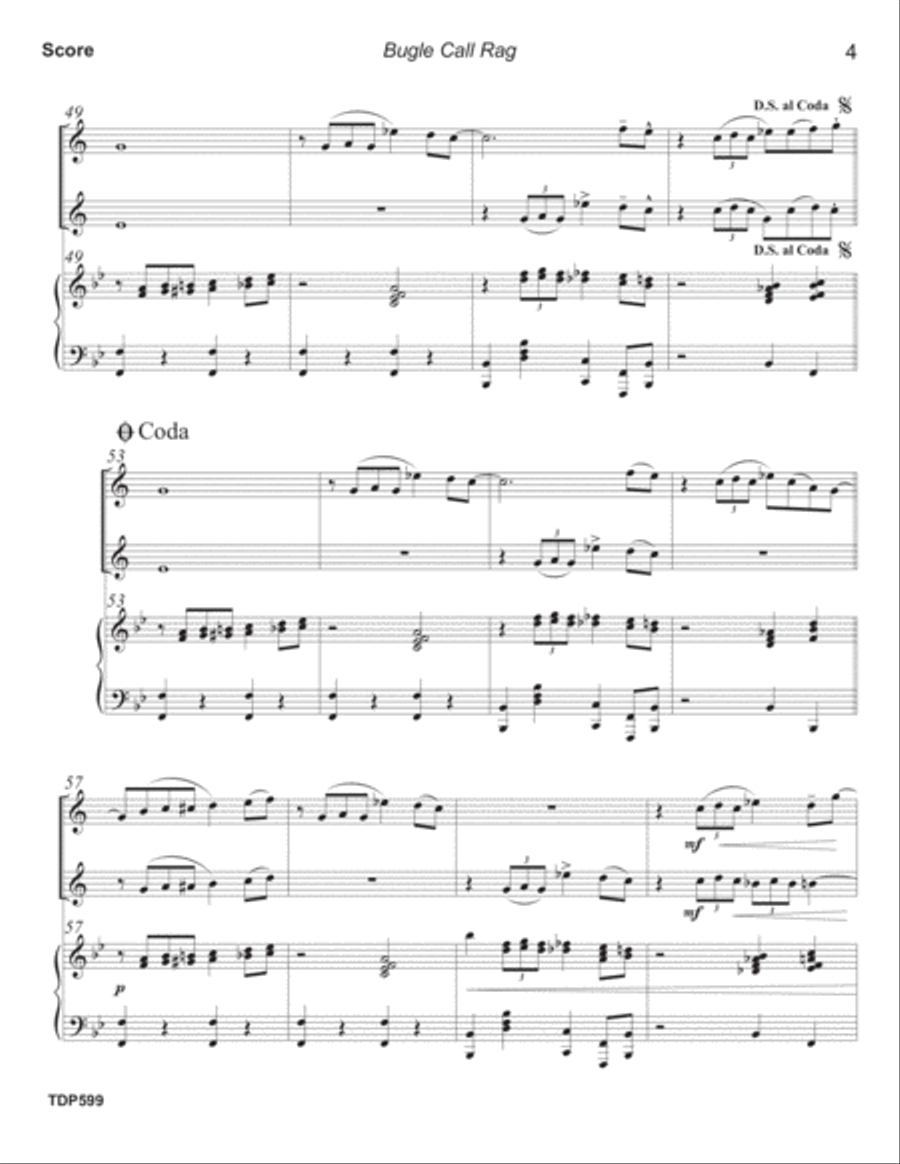 BUGLE CALL RAG - TRUMPET DUET with Piano Accompaniment Trumpet Duet scores gallery preview page 4