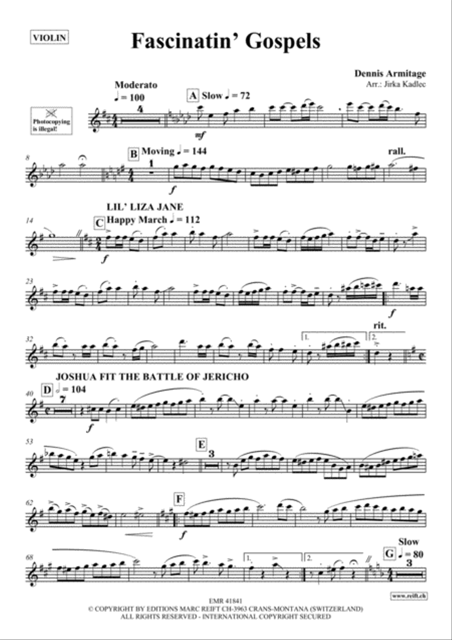 Fascinatin' Gospels Violin Solo scores gallery preview page 2