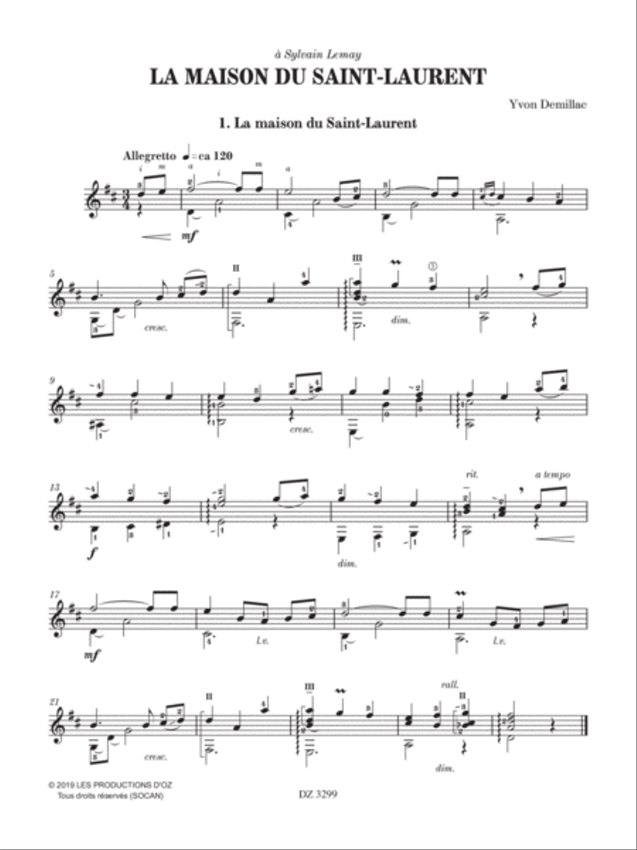 La maison du Saint-Laurent Classical Guitar scores gallery preview page 3