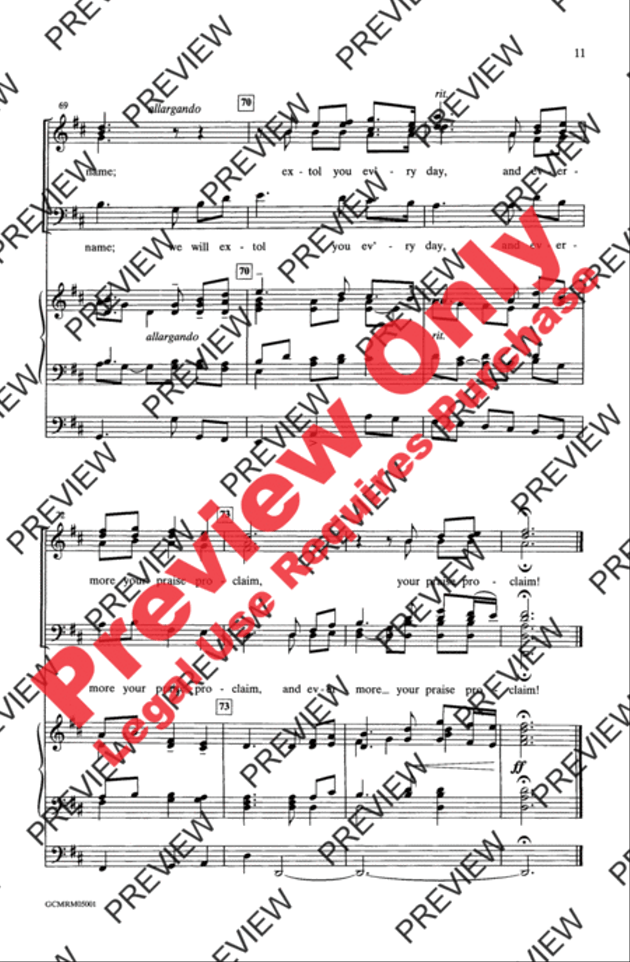 O Love of God, How Strong and True 4-Part scores gallery preview page 11