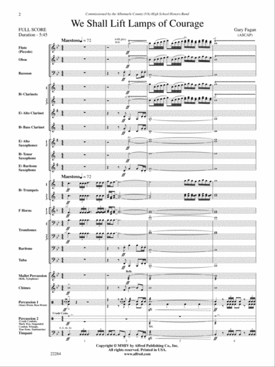 We Shall Lift Lamps of Courage: Score Concert Band scores gallery preview page 2