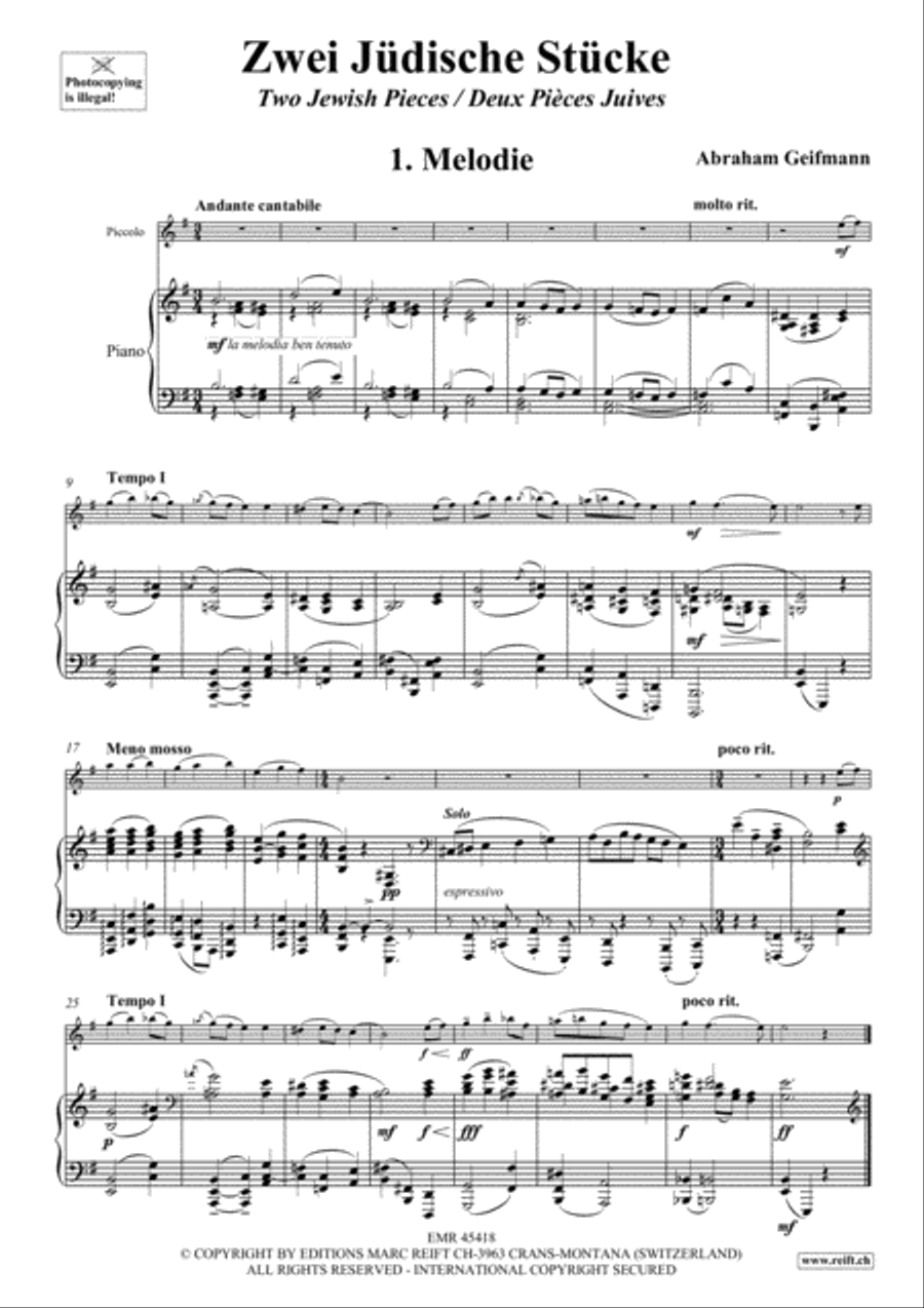Zwei Judische Stucke Piccolo scores gallery preview page 4