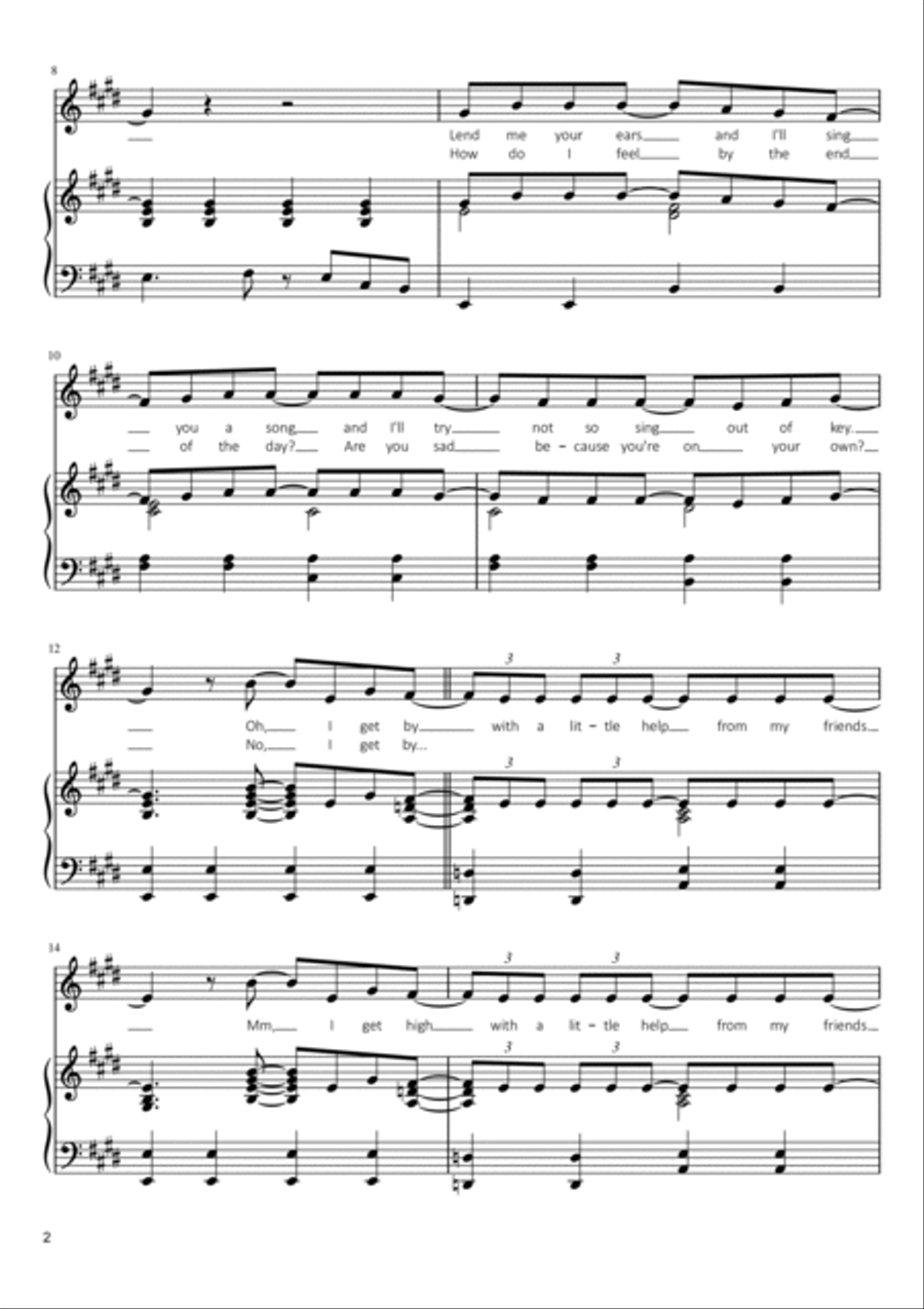 With A Little Help From My Friends Voice scores gallery preview page 2