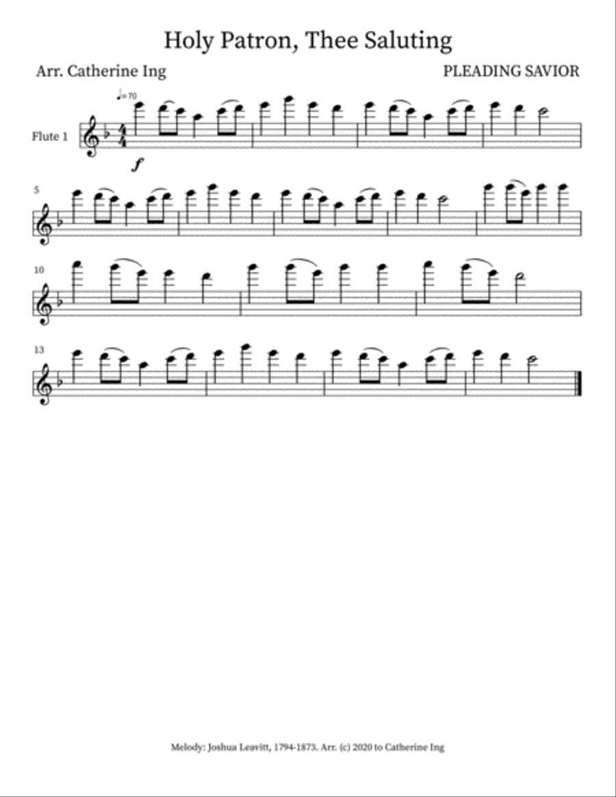 Holy Patron Thee Saluting for Flute Trio Flute Trio scores gallery preview page 3