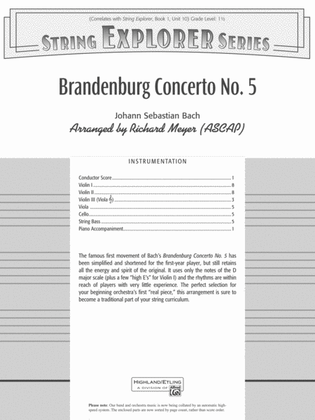 Book cover for Brandenburg Concerto No. 5: Score