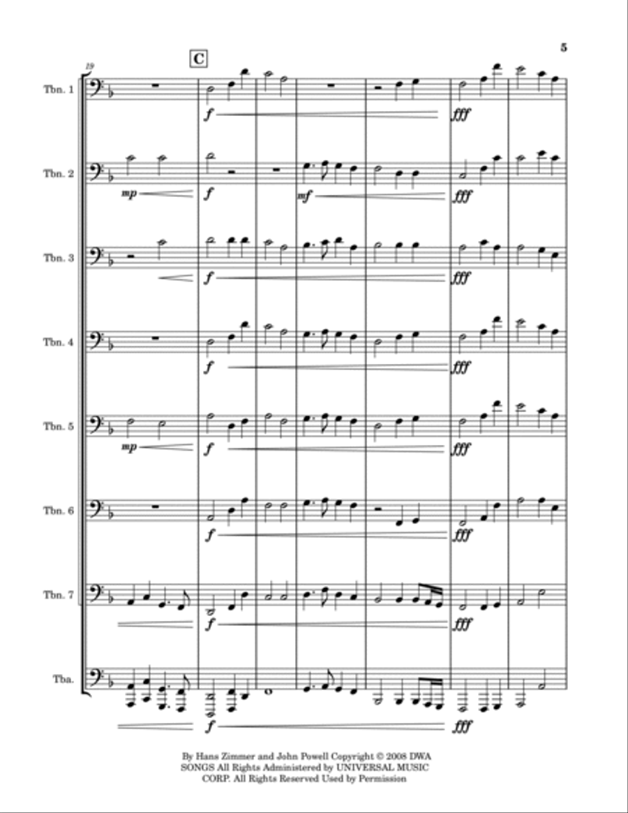 Oogway Ascends Brass Ensemble scores gallery preview page 5