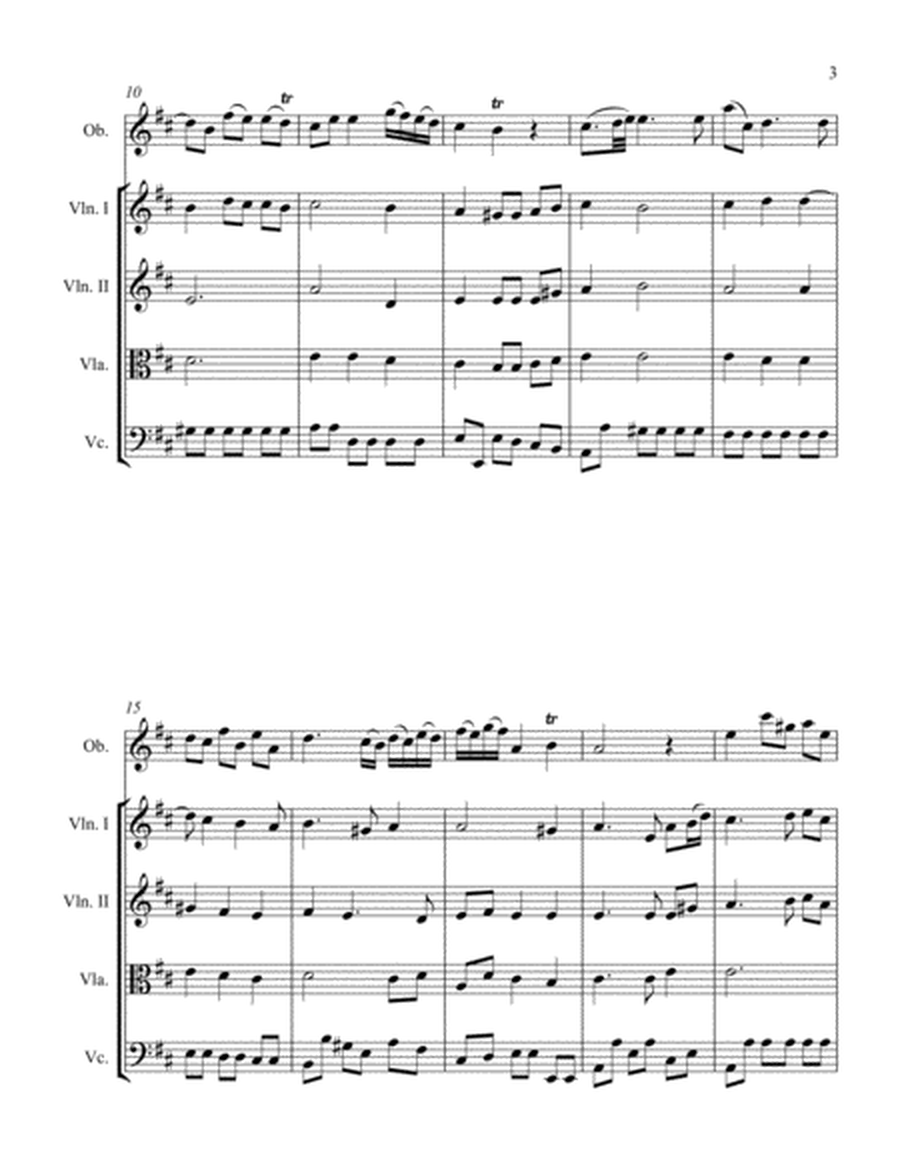 Sonata in D for Oboe and String Quartet I. Andante