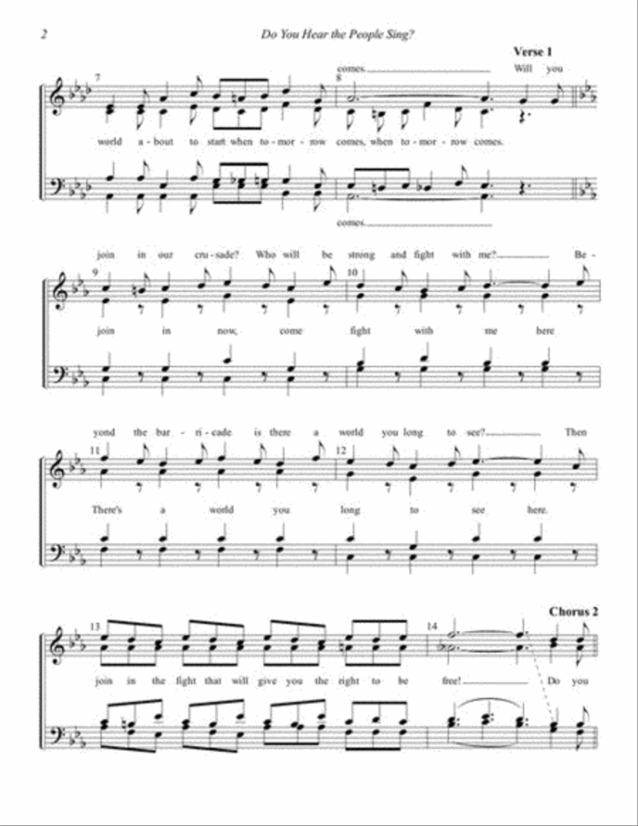 Do You Hear the People Sing? 4-Part scores gallery preview page 4