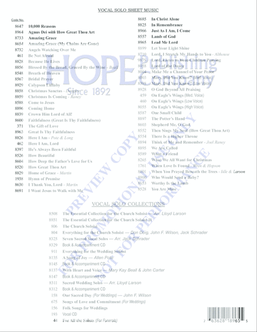 Lead Me, Lord Voice Solo scores gallery preview page 12