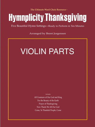 Book cover for Hymnplicity Thanksgiving - Violin Parts