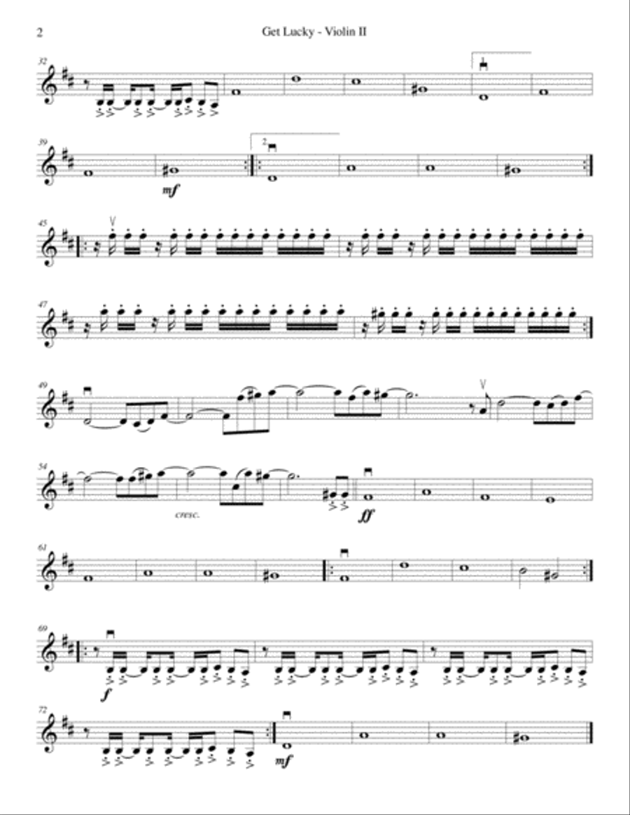 Get Lucky String Quartet scores gallery preview page 4