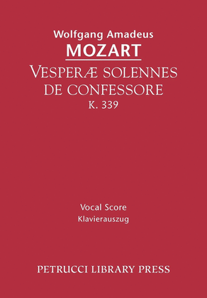 Book cover for Vesperae solennes de confessore, K.339