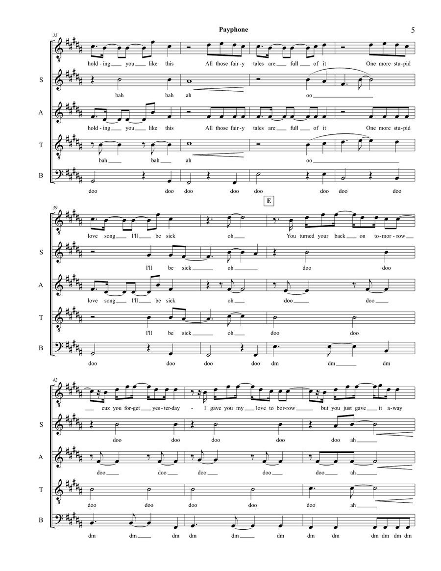Payphone 4-Part scores gallery preview page 5