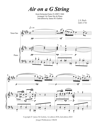 Bach: Air on a G String for Tenor Sax & Piano