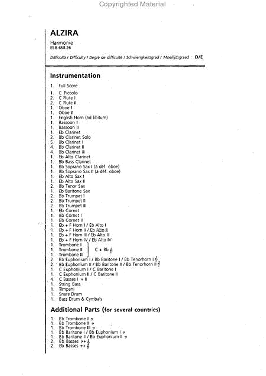 Alzira - Overture Concert Band scores gallery preview page 2