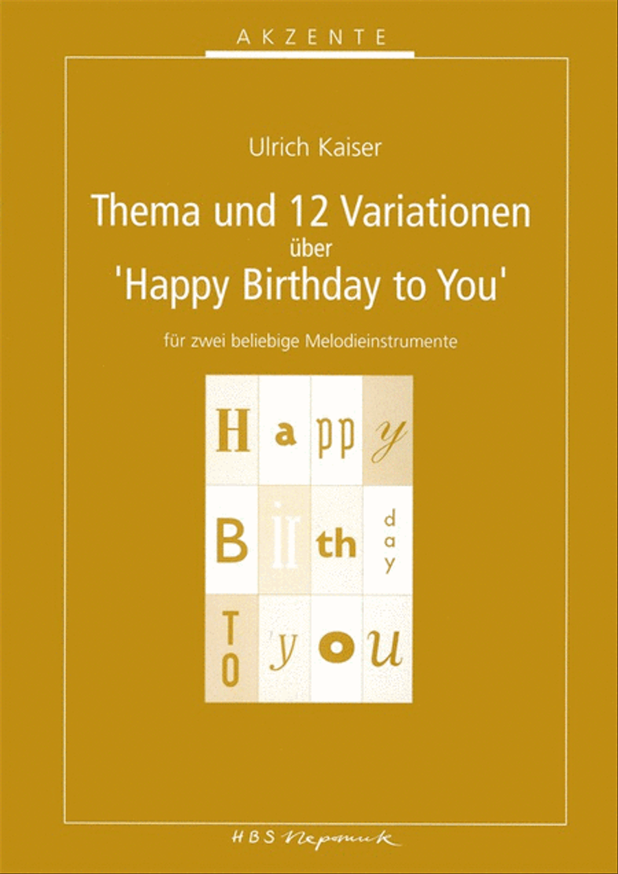 12 Variations on “Happy Birthday to You” Score scores gallery preview page 1