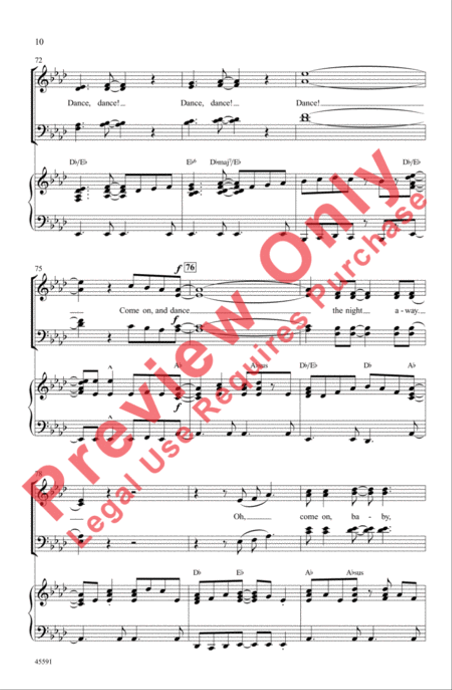 Dance the Night Away 4-Part scores gallery preview page 10