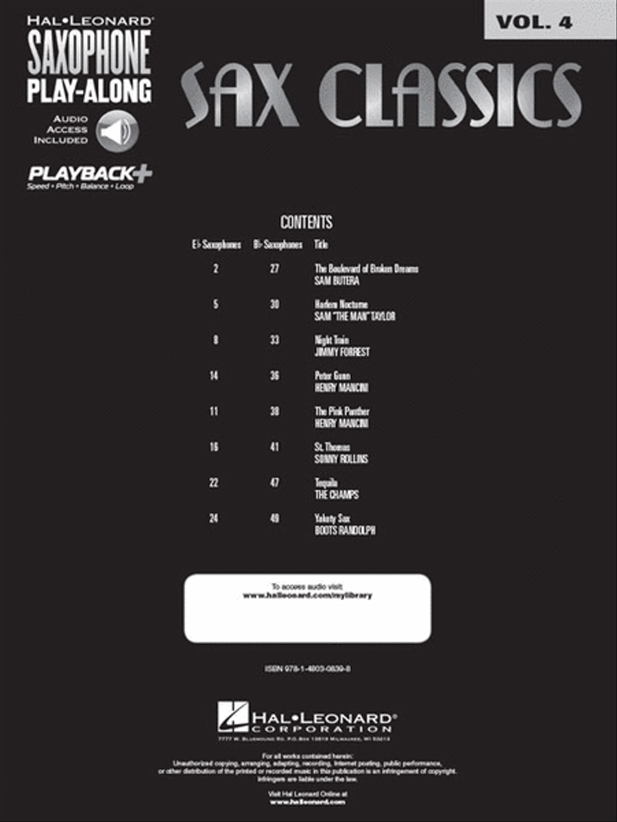 Sax Classics Saxophone Solo scores gallery preview page 2