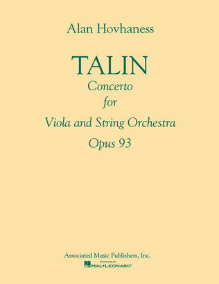 Book cover for Talin Concerto, Op. 93